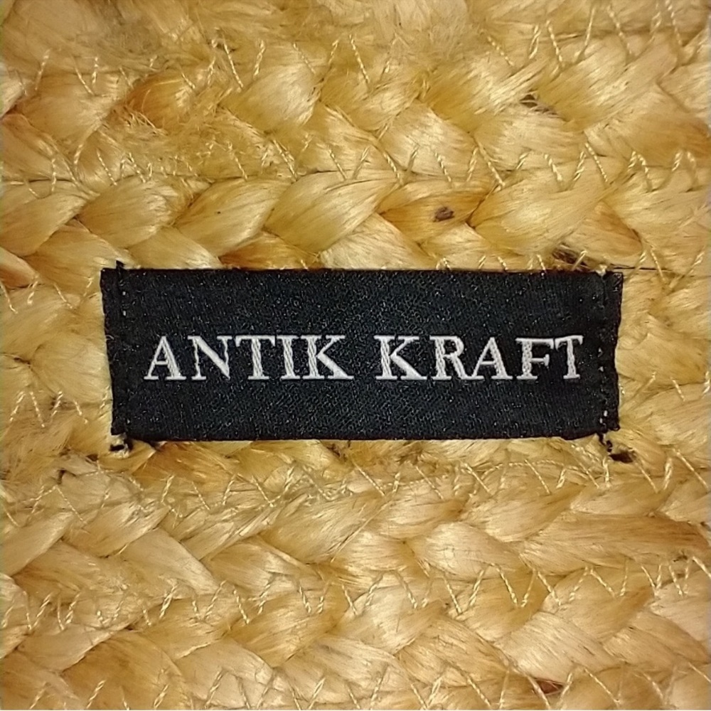 Antik Kraft Straw Tote with Turquoise, Red, Pink Floral Accents - Picture 6 of 6